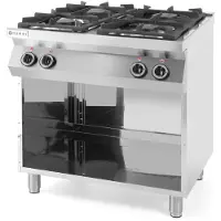 Hendi Cuisinière à gaz Kitchen Line 4 feux sur pied ouvert, , 19 kW, 800 x 700 x (H) 900 mm