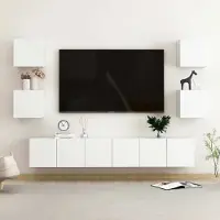 Prolenta Maison Exclusive - Ensemble de meubles TV 7 pcs Blanc Bois d'ingénierie