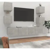 Prolenta Maison Exclusive - Ensemble de meubles TV 6 pcs Gris béton Bois d'ingénierie