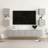 Prolenta Maison Exclusive - Ensemble de meubles TV 7 pcs Gris béton Bois d'ingénierie
