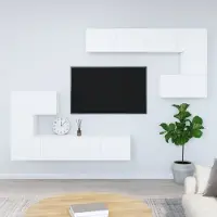 Prolenta Maison Exclusive - Meuble TV mural Blanc Bois d'ingénierie
