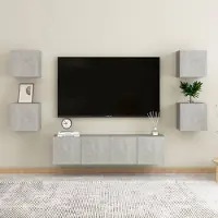 vidaXL 2024 Armoires TV modernes Ensemble d'armoires TV 6 pièces Gris béton Matériau bois 947568