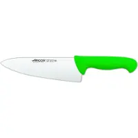 Arcos Couteau de chef couleur - Prof 290721 en acier inoxydable Nitrum et mangue ergonomique vert polypropylène et 20 cm de lame, vitrine