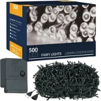 Springos Guirlande lumineuse LED - 34,5 m, 500 LED, 8 fonctions, blanc froid