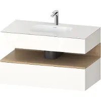 Duravit Collection One lavabo à encastrer avec meuble sous-vasque en console, 1000x550x600mm, niche en chêne naturel, QA4786030220000