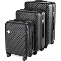 Compactor - Lot 3 valises gain de place cabine-L-XL - 54,5 x 32 x 81 - Noir