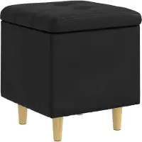 vidaXL Pouf de rangement noir 40 x 40 x 45 cm Simili cuir