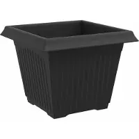 vidaXL Pot De Fleurs Carré 24 Pcs Noir 43 X 43 X 33.5 Cm Plastique
