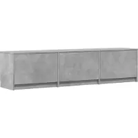vidaXL Meuble TV avec LED Béton 165 x 34 x 40 cm Matériau dérivé du bois