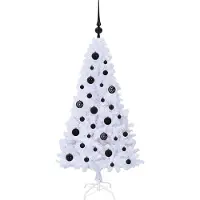 vidaXL Sapin de Noël artificiel avec 150 LED Blanc 120 cm PVC et Acier