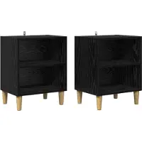 vidaXL Armoire de lit 2 pcs Chêne noir 40 x 30 x 50 cm