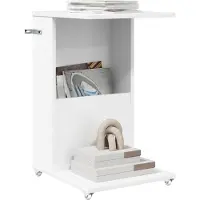 vidaXL Table d'appoint Blanc 40 x 35 x 60 cm Bois d'ingénierie