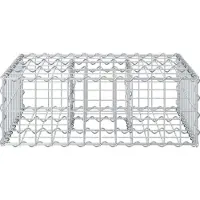 vidaXL Jardinière surélevée en gabions, 60 x 60 x 20 cm, acier galvanisé, argenté