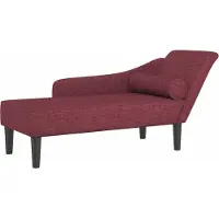 vidaXL Chaise longue avec coussins vin rouge tissu