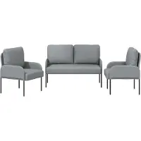 vidaXL Ensemble de canapés , 3 pièces, gris clair, en contreplaqué
