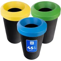 Kadax Poubelles, poubelles, 45 l, pour le tri des déchets, poubelles, 3 pièces