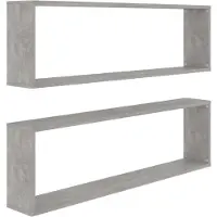 vidaXL Étagères cube murales 2 pcs Gris béton 30x15x30 cm