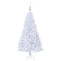 vidaXL Sapin de Noël artificiel avec 150 LED Blanc 120 cm PVC et Acier