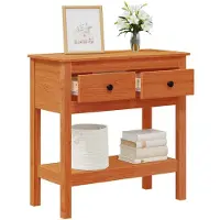 vidaXL Table console Cire marron 75 x 35 x 75 cm Pin massif