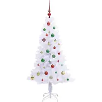 vidaXL Sapin de Noël artificiel avec 150 LED Blanc 150 cm PVC et Acier