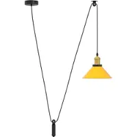 Syfax Lampe suspendue réglable hauteur E27 jaune brillant Ø22cm métal