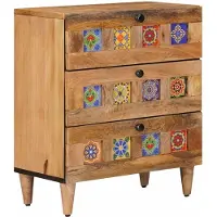 vidaXL Cabinet de chevet Naturel 50 x 33 x 62 cm Bois de mangue massif