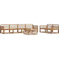 vidaXL Ensemble de canapés d'extérieur 7 pièces en bois massif d'acacia naturel