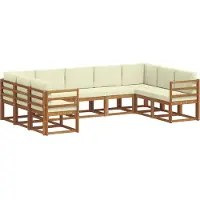 vidaXL Ensemble de canapés d'extérieur avec coussins 9 pièces Nature et Crème