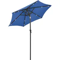 Syfax Parasol de jardin avec lumières LED bleu azuré aluminium