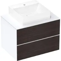 Hansgrohe Xevolos E Meuble sous-lavabo, 2 tiroirs, 1 découpe au centre, 780x550x555mm, pour plan de toilette à poser, 54187730