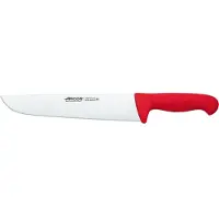 Arcos Couteau de boucher couleur - Prof 291822 acier inoxydable nitrum et mangue lame ergonomique rouge en polypropylène et 25 cm de lame, vitrine