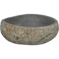 Syfax Bassin en pierre de rivière Gris clair 45 x 35 x 15 cm