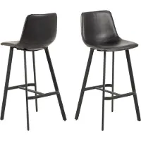 Ebuy24 Oregon Tabouret de bar avec coutures contrastées crème, noir.