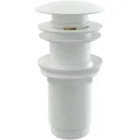 Alcadrain Vanne de vidange pour lavabos CLICK/CLACK 5/4" entièrement en métal sans trop-plein, grand bouchon Blanc, pour les lavabos en plastique et en verre