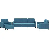 vidaXL Ensemble de canapés 4 pièces bleu velours