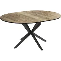 Vicco Table de salle à manger Loyd Chêne rustique/Noir 120x76.5cm extensible, Model 51777