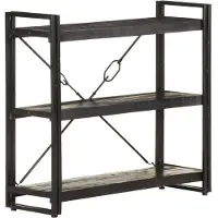 vidaXL Bibliothèque à 3 niveaux Noir 90x30x80 cm Bois de manguier