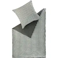 Schöner Wohnen Kollektion Schöner Wohnen linge de lit Vichy couleur anthracite taille 155x220+80x80