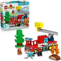 LEGO Camion de Pompiers DUPLO Ma Ville 10473, Jouet Éducatif avec Figurine Pompier, Échelle et Tuyau, Garçon ou Fille 2+ Ans