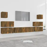 Prolenta Maison Exclusive - Ensemble de meubles TV 8 pièces en aggloméré chêne fumé