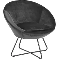 Ebuy24 Cenna Fauteuil, gris foncé, métal noir.