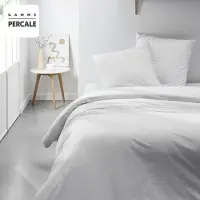 TODAY Housse de couette Maison Lefebvre Macrame Percale 220x240 cm, 2 Taies d'oreiller 63x63 cm, Craie