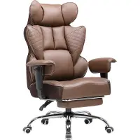 COMHOMA Chaise de jeu, chaise de bureau ergonomique, chaise de bureau avec accoudoirs réglables, soutien lombaire à ressorts ensachés 150 kg, marron