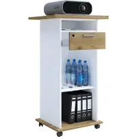 VCM Support en bois | idéal pour projecteurs ou projecteurs avec roulettes | Dimensions: H. 108 x W. 60 x D. 50 cm | Pulse surface inclinable | Tiroir verrouillable - Neta