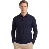 BOSS Pirol 10272555 Green Long Sleeve Polo Bleu 2XL Homme