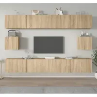 vidaXL Meuble 6 pcs. Ensemble d'armoires TV Chêne Sonoma Matériau dérivé du bois - Armoires TV 3114368