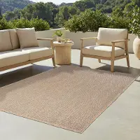 Tapiso Tapis Tapis YUCANA Outdoor Beige Balcon Résistant aux UV 140 x 200 cm