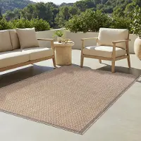 Tapiso Tapis Tapis YUCANA Outdoor Beige Balcon Résistant aux UV 140 x 200 cm