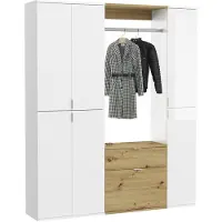 Ebuy24 ProjektX ensemble d'armoires de rangement P15 blanc brillant, blanc, chêneReproduction.