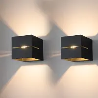 LUSENZ - Applique murale haut et bas 3W G9 Noir mat cube IP20 dimmable
